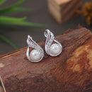 Etnico Silver Plated Special Fashion Cubic Zirconia American Diamoand Stud Earrings For Women