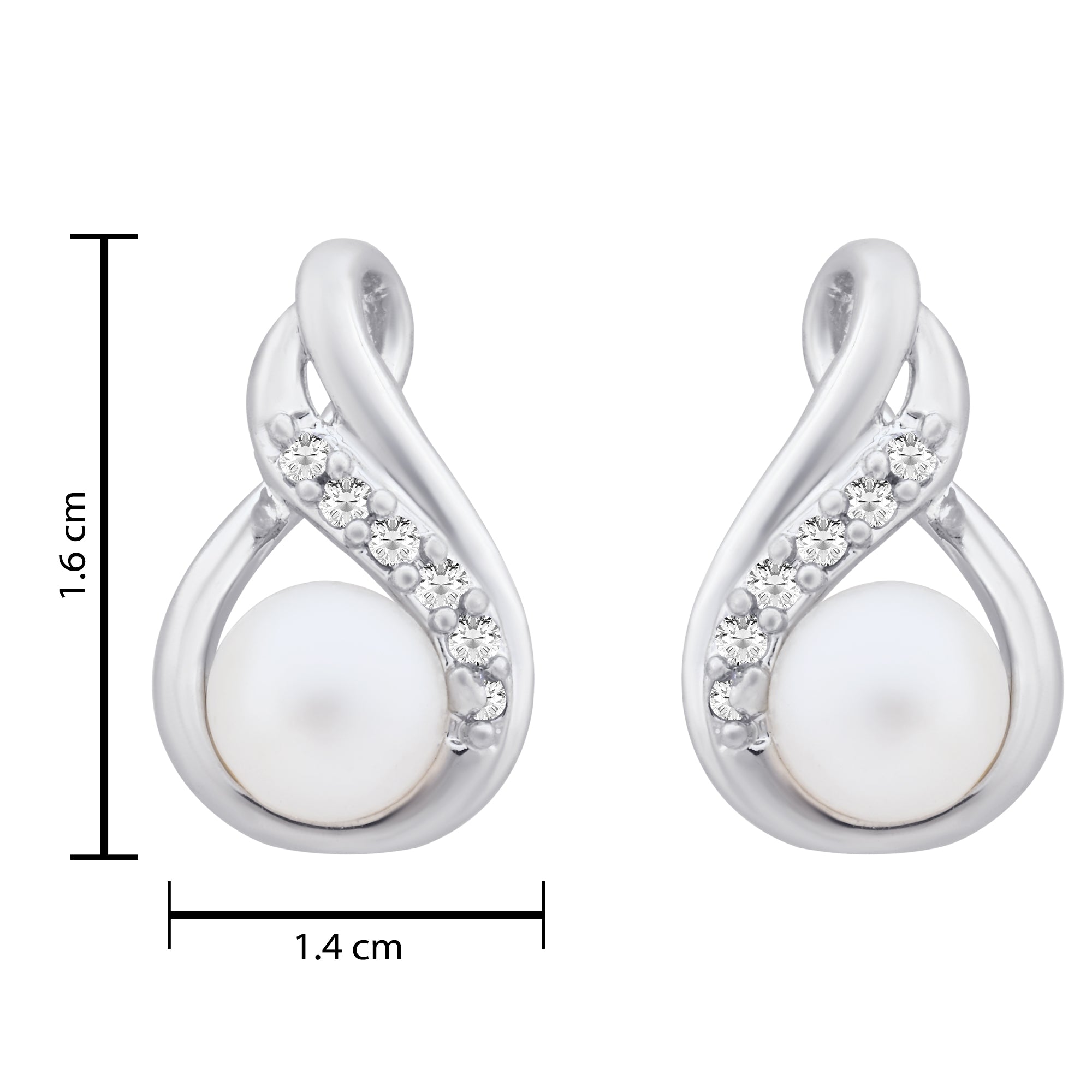 Etnico Silver Plated Special Fashion Cubic Zirconia American Diamoand Stud Earrings For Women