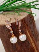 Etnico Rose Gold Plated Special Fashion Cubic Zirconia American diamond Stud Earrings For Women