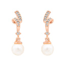 Etnico Rose Gold Plated Special Fashion Cubic Zirconia American diamond Stud Earrings For Women