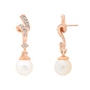 Etnico Rose Gold Plated Special Fashion Cubic Zirconia American diamond Stud Earrings For Women