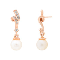 Etnico Rose Gold Plated Special Fashion Cubic Zirconia American diamond Stud Earrings For Women