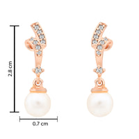 Etnico Rose Gold Plated Special Fashion Cubic Zirconia American diamond Stud Earrings For Women
