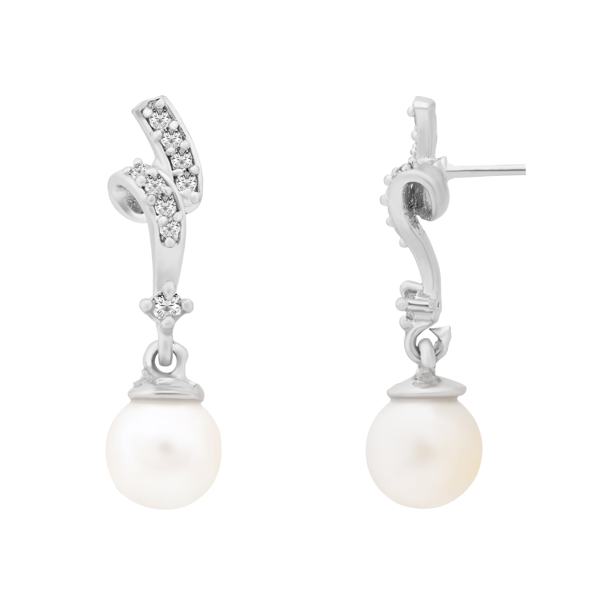 Etnico Silver Plated Special Fashion Cubic Zirconia American diamond Stud Earrings For Women