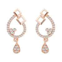 Etnico Rose Gold Plated Special Fashion Cubic Zirconia American Diamoand Stud Earrings For Women
