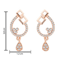 Etnico Rose Gold Plated Special Fashion Cubic Zirconia American Diamoand Stud Earrings For Women