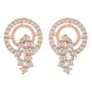 Etnico Rose Gold Plated Fashion Cubic Zirconia American Diamoand Stud Earrings For Women