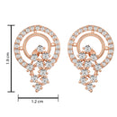 Etnico Rose Gold Plated Fashion Cubic Zirconia American Diamoand Stud Earrings For Women
