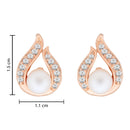 Etnico Rose Gold Plated Special Fashion Cubic Zirconia American Diamoand Stud Earrings For Women
