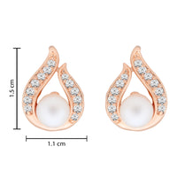 Etnico Rose Gold Plated Special Fashion Cubic Zirconia American Diamoand Stud Earrings For Women