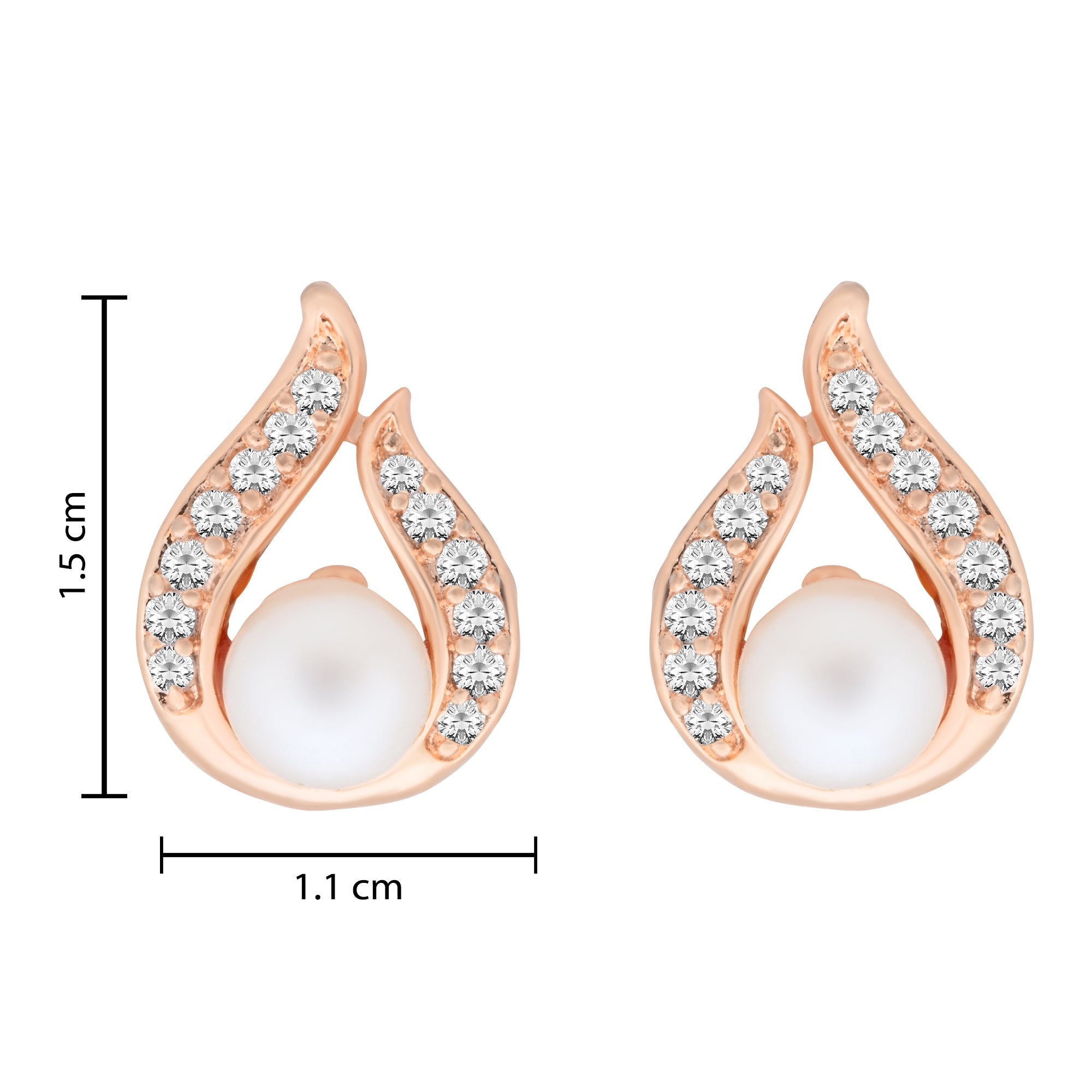 Etnico Rose Gold Plated Special Fashion Cubic Zirconia American Diamoand Stud Earrings For Women