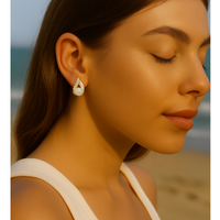 Etnico Silver Plated Special Fashion Cubic Zirconia American Diamoand Stud Earrings For Women 