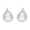 Etnico Silver Plated Special Fashion Cubic Zirconia American Diamoand Stud Earrings For Women