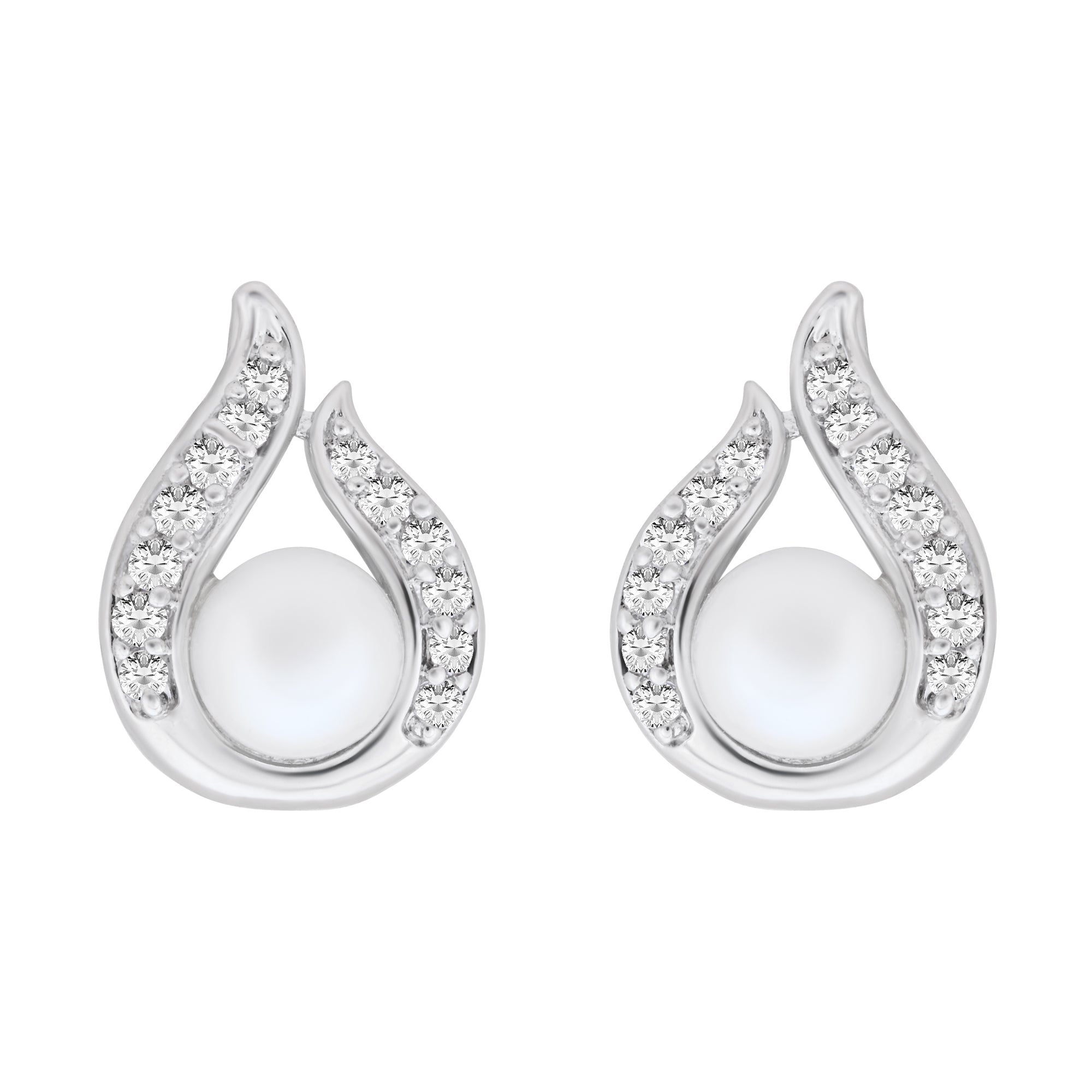 Etnico Silver Plated Special Fashion Cubic Zirconia American Diamoand Stud Earrings For Women