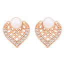 Etnico Rose Gold Plated Special Fashion Cubic Zirconia American Diamoand Stud Earrings For Women
