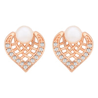 Etnico Rose Gold Plated Special Fashion Cubic Zirconia American Diamoand Stud Earrings For Women