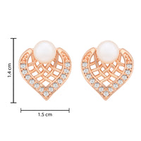 Etnico Rose Gold Plated Special Fashion Cubic Zirconia American Diamoand Stud Earrings For Women