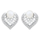 Etnico Silver Plated Special Fashion Cubic Zirconia American Diamoand Stud Earrings For Women