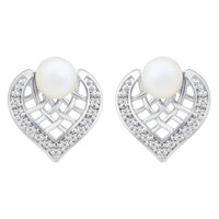 Etnico Silver Plated Special Fashion Cubic Zirconia American Diamoand Stud Earrings For Women