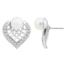 Etnico Silver Plated Special Fashion Cubic Zirconia American Diamoand Stud Earrings For Women