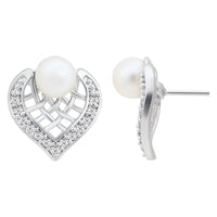 Etnico Silver Plated Special Fashion Cubic Zirconia American Diamoand Stud Earrings For Women