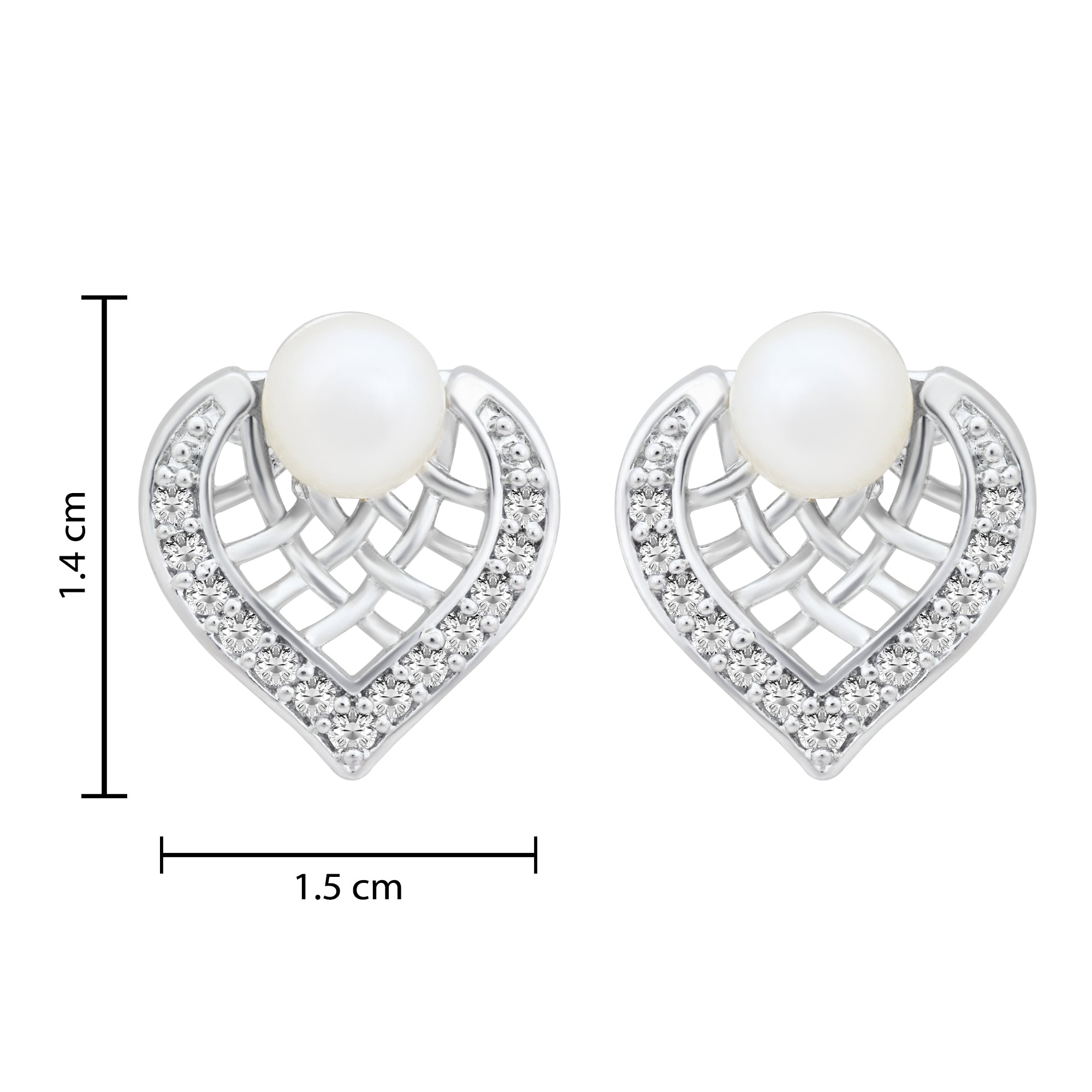 Etnico Silver Plated Special Fashion Cubic Zirconia American Diamoand Stud Earrings For Women