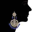 Etnico Traditional Gold Plated Kundan & Pearl Earrings for Women (E7058BL)