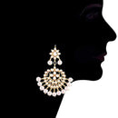 Etnico Traditional Gold Plated Kundan & Pearl Earrings for Women (E7058W)