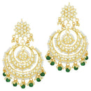 Etnico Green Gold Plated Alloy Traditional Handcrafted Beaded Big Chandbali Earrings for Women/Girls