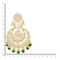 Etnico Green Gold Plated Alloy Traditional Handcrafted Beaded Big Chandbali Earrings for Women/Girls