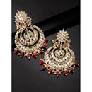 Etnico Green Gold Plated Alloy Traditional Handcrafted Beaded Big Chandbali Earrings for Women/Girls