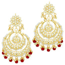 Etnico Green Gold Plated Alloy Traditional Handcrafted Beaded Big Chandbali Earrings for Women/Girls