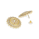 Etnico Gold Plated Traditional Kundan & Pearl Studded Earrings For Women/Girls (E7210Gr)