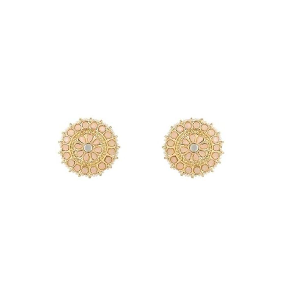 Etnico Gold Plated Traditional Kundan & Pearl Studded Earrings For Women/Girls (E7210Pe)