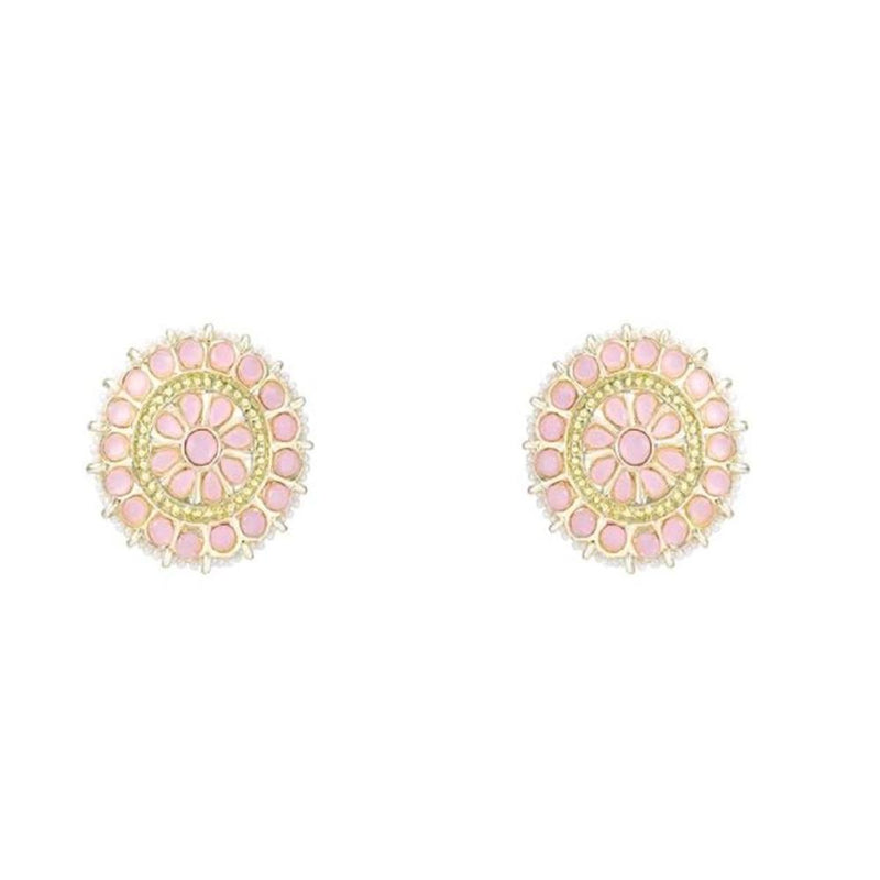 Etnico Gold Plated Traditional Kundan & Pearl Studded Earrings For Women/Girls (E7210Pi)