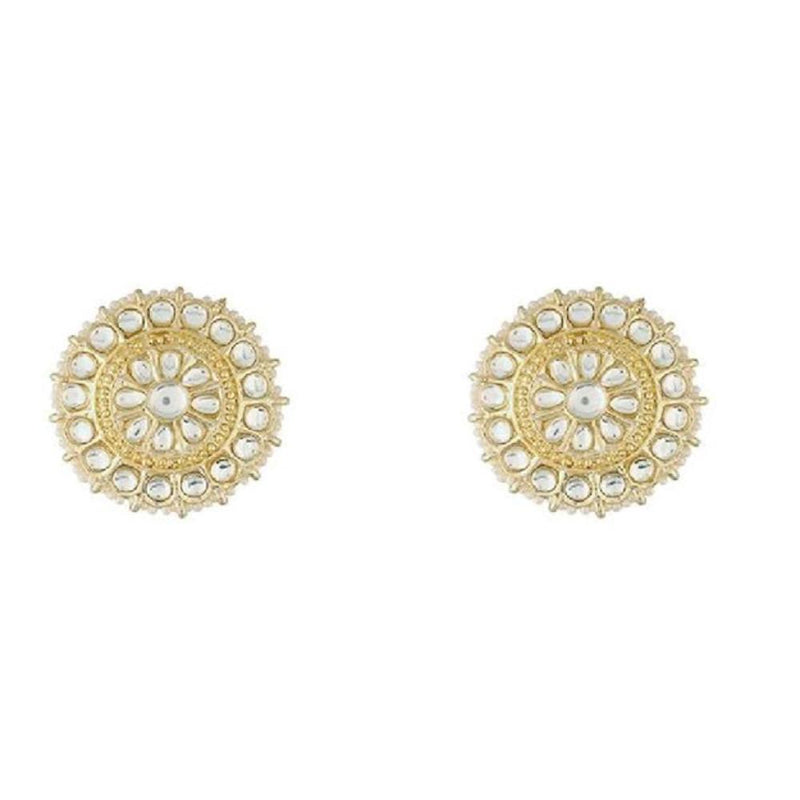 Etnico Gold Plated Traditional Kundan & Pearl Studded Earrings For Women/Girls (E7210W)