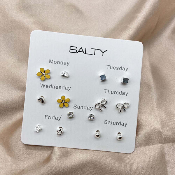 Salty Daisy Weekly 7 Stud Earrings Set - Stud Earrings