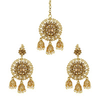 Asmitta Gold Plated Earrings With Mangtikka