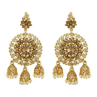 Asmitta Gold Plated Earrings With Mangtikka