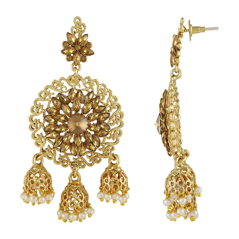 Asmitta Gold Plated Earrings With Mangtikka