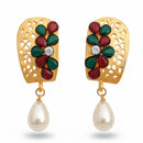 JS Fashion Royal Crystal Stone And Beads Dangler Earrings