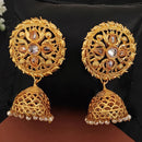 Js Fashion Royal Pota Stone And Pearl Jhumki Earrings for Women