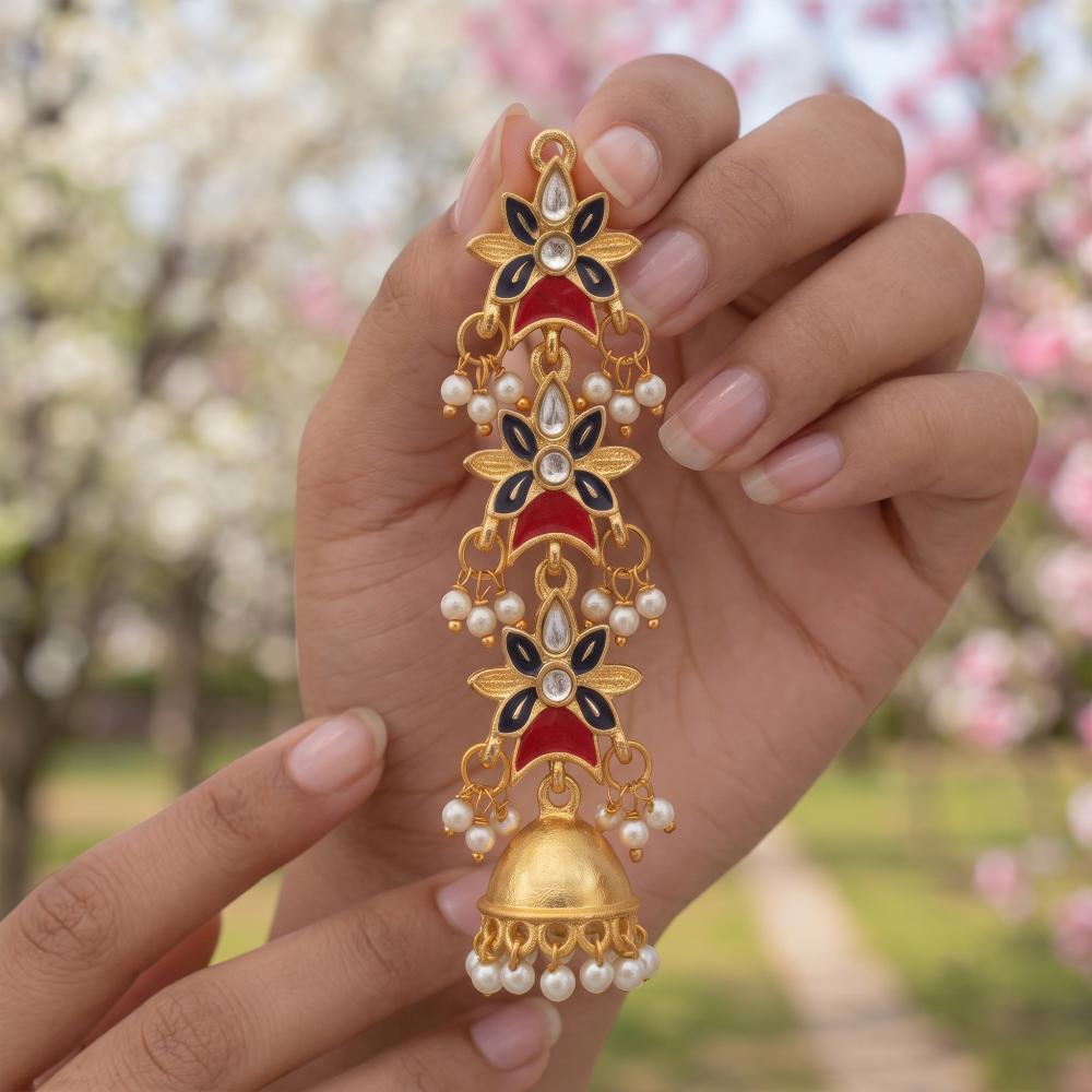 Js Fashion  Antique Jewellery Beautiful Design High Gold Polish Party wear Jhumka Earrings