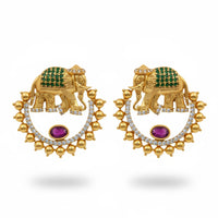 Js Fashion Royal Austrian Stone Elephant Studs Earrings