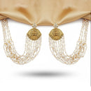 Js Fashion Glamorous Austrian Stone And Pearl Earrings With Kaan Chain