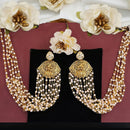 Js Fashion Glamorous Austrian Stone And Pearl Earrings With Kaan Chain