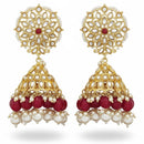 Js Fashion Royal Kundan Stone Pearl And Beads Jhumki Earrings for Women