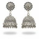 Js Fashion Heritage Oxidised Plated Pearl Jhumki Earrings