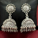 Js Fashion Heritage Oxidised Plated Pearl Jhumki Earrings