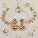 Js Fashion  Antique Jewellery High Gold Polish Clustered Pearl Full Stone Party Wear Earrings
